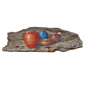 Paiting on Wood still life Amphorae