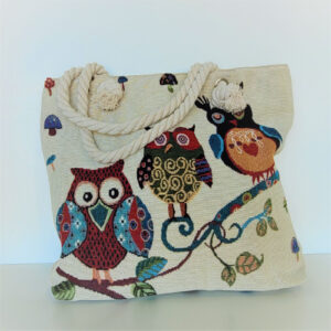 Handbag with owls print