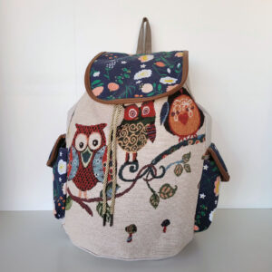 bag handmade owls print
